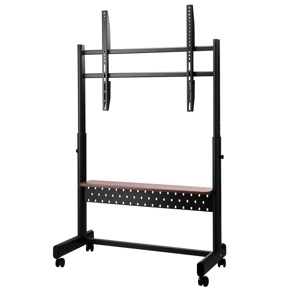Mobile TV Cart Rolling TV Stand for 55-100 Inch Screens Height Adjustable Portable Monitor Stand Tray Wheel-Based Capacity 205 L