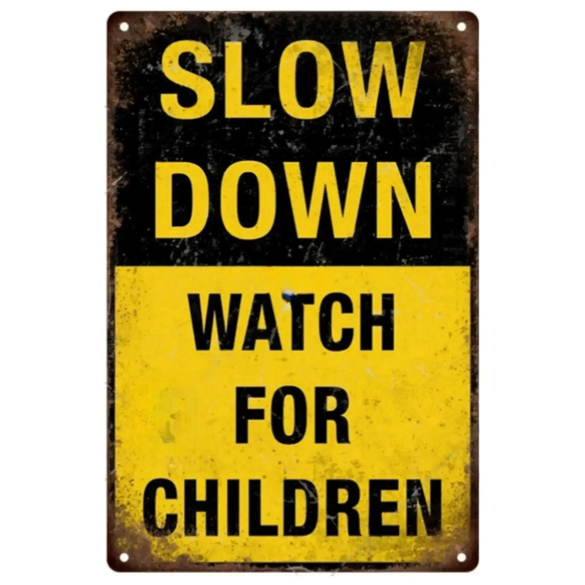 Letrero de metal con aviso de precaución retro inspirado en Tiki vintage, "Vídeo de advertencia para niños", para hombre, cueva, garaje y puerta, arte de pared