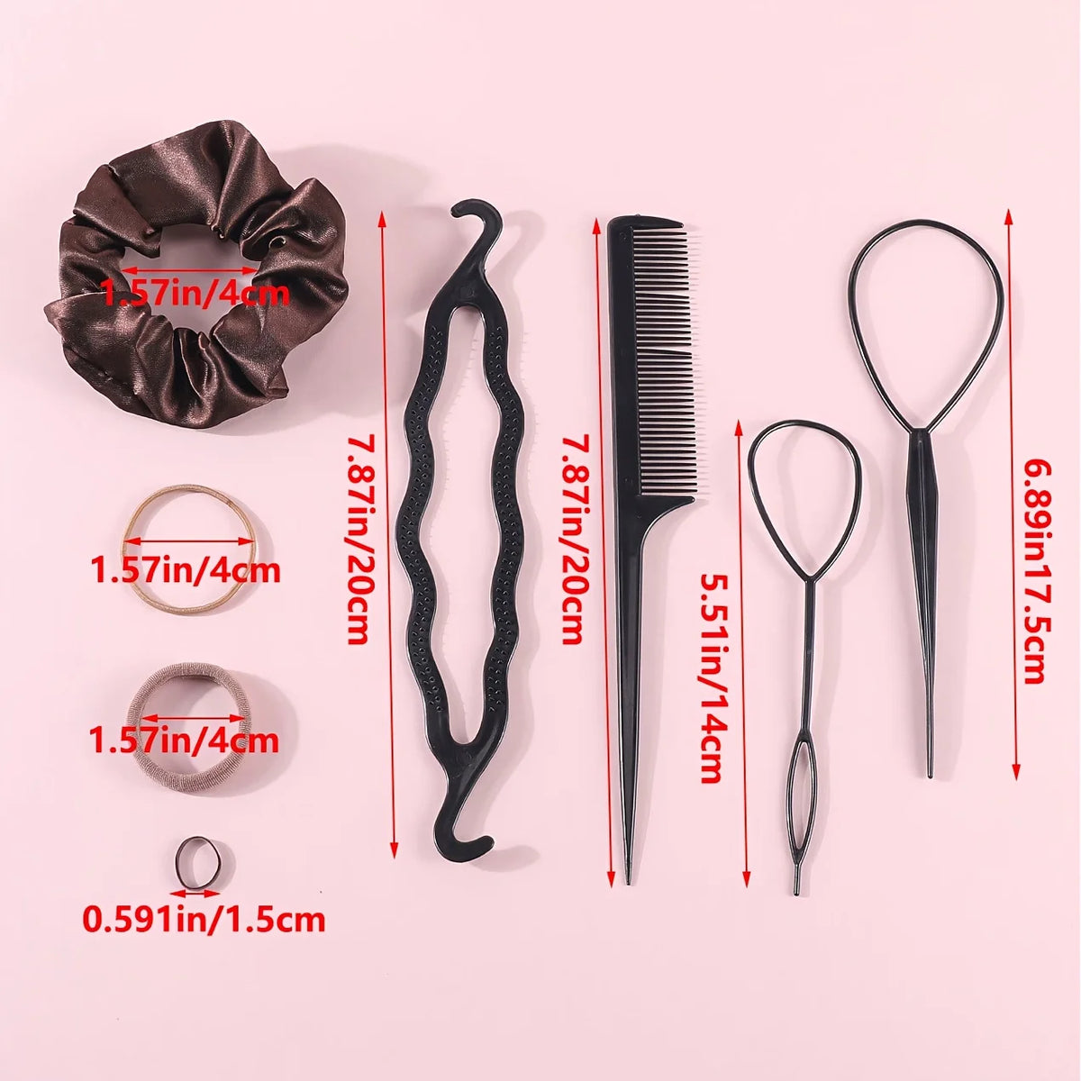 1109 Uds. Conjunto de accesorios para el cabello oscuro para mujer, coleteros elásticos sin costuras, bandas de goma pequeñas, lazos para el cabello a la moda, diademas
