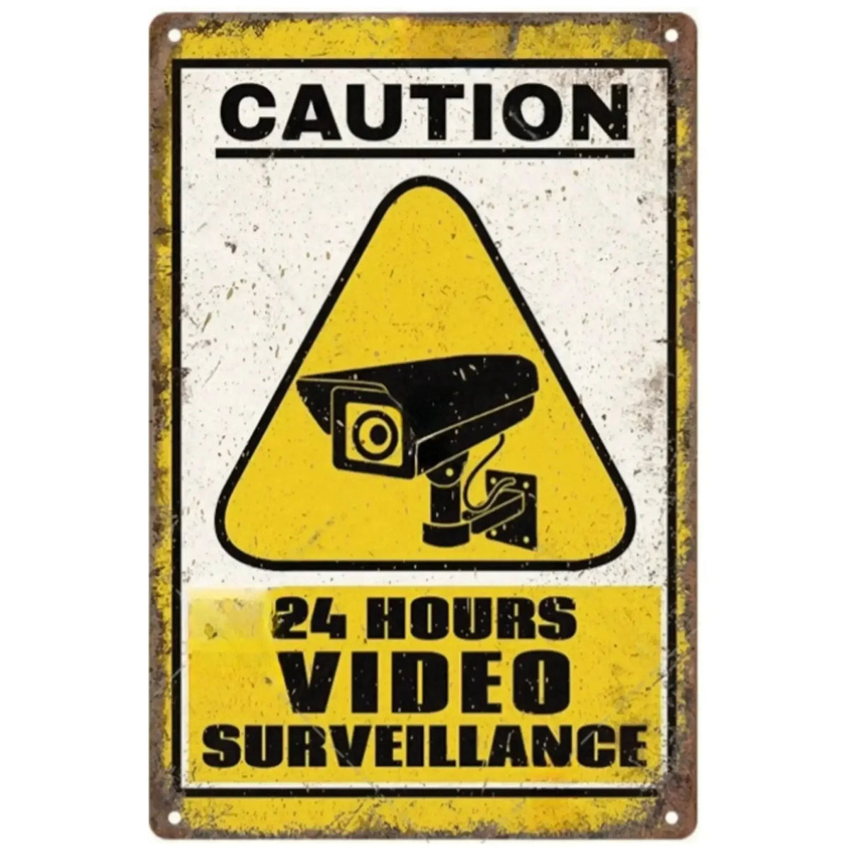 Letrero de metal con aviso de precaución retro inspirado en Tiki vintage, "Vídeo de advertencia para niños", para hombre, cueva, garaje y puerta, arte de pared