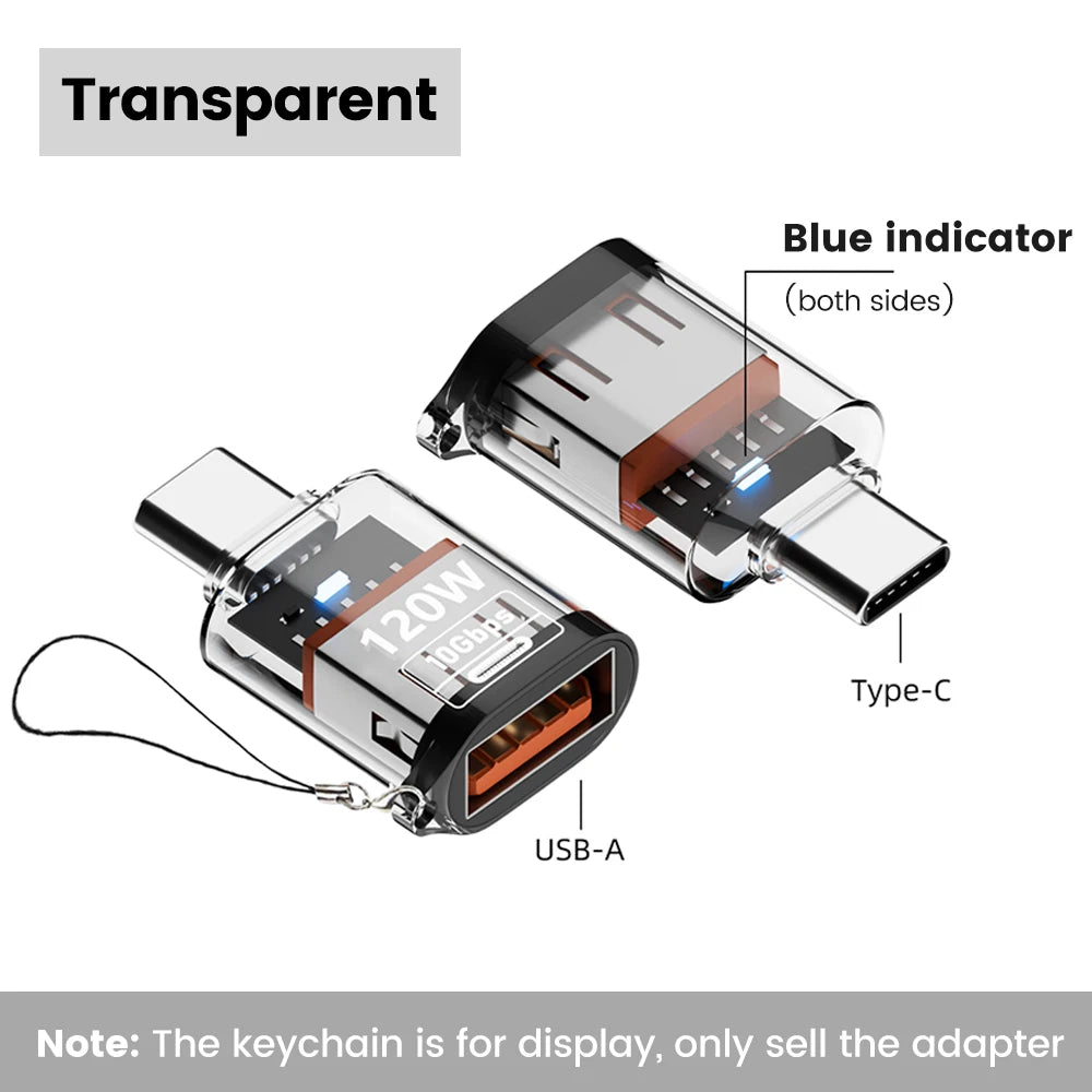 Olaf 120W tipo C a USB A OTG adaptador USB 3,2 a tipo C conector de carga rápida para iPhone 15 16 Macbook iPad Huawei P60Xiaomi