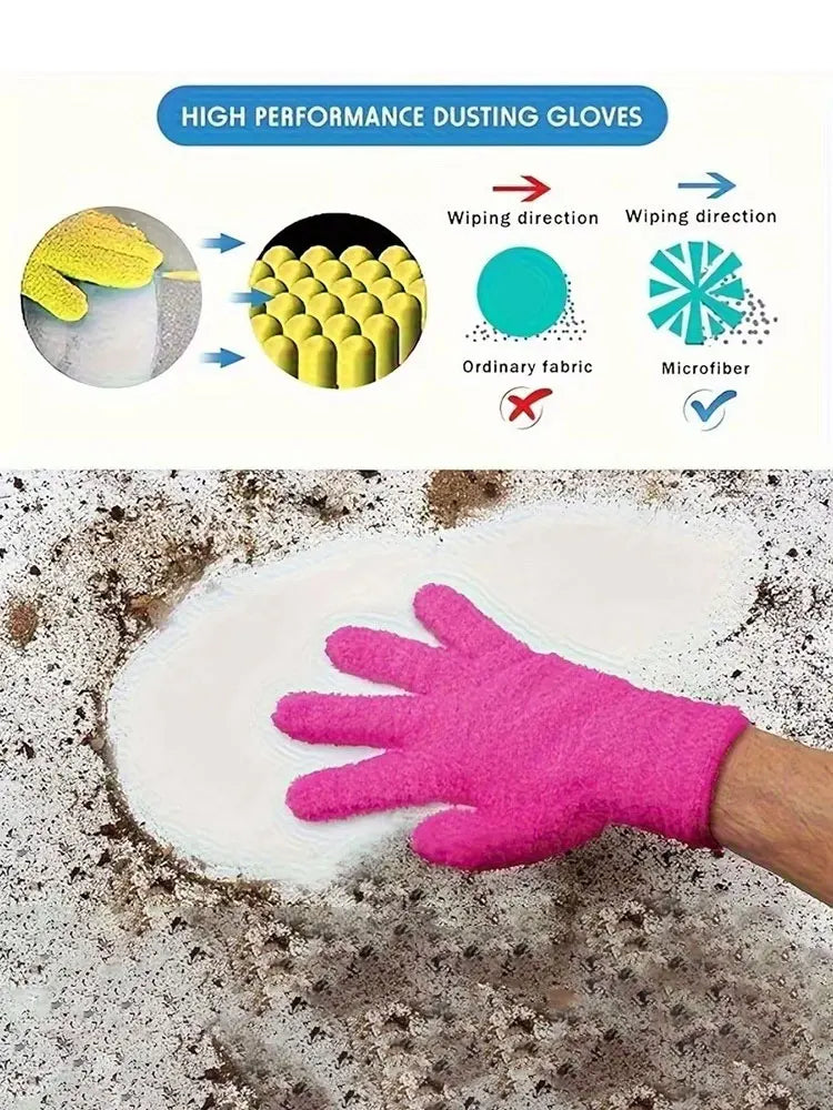 Guantes de microfibra para limpieza de polvo, elásticos y transpirables, para coches, barcos, piscinas, hogar, cocina, limpieza de muebles, 1 ud.