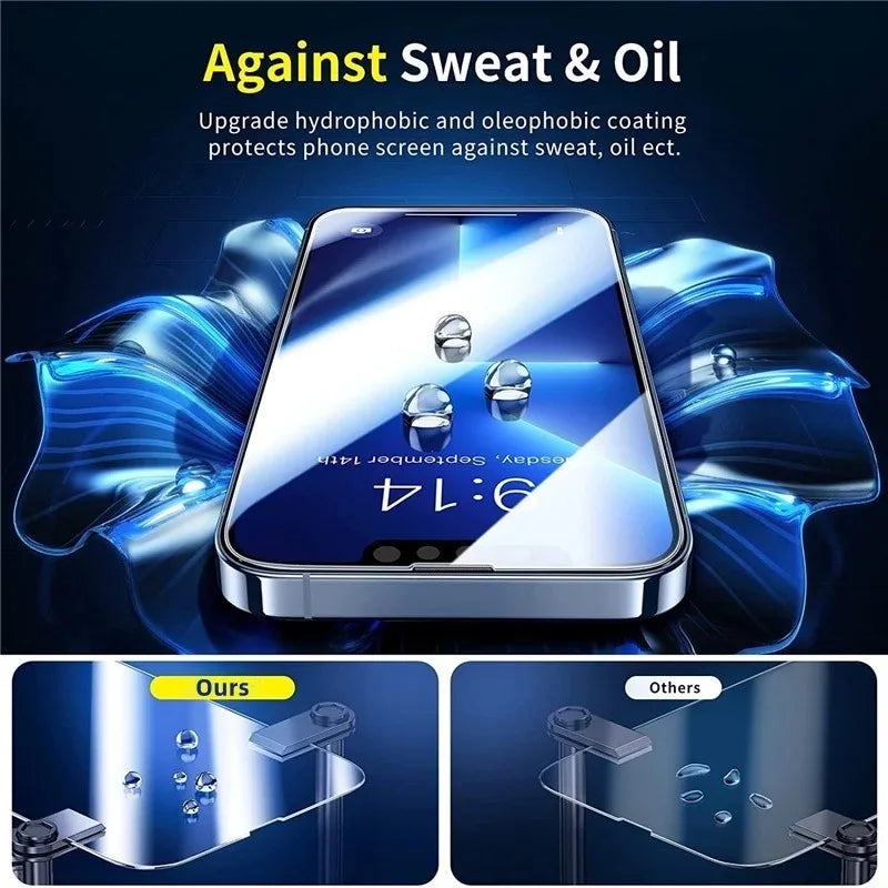 1-5 uds vidrio templado para IPhone 16 15 14 13 12 11 Pro Max Protector de pantalla para IPhone 7 8 14 Plus X XS XR película protectora de vidrio
