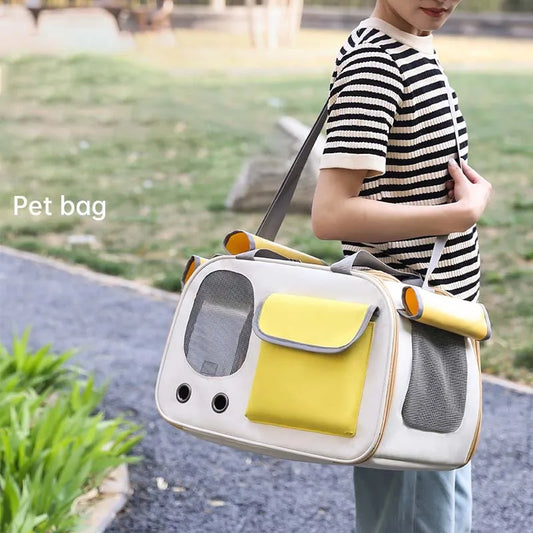 Bolsa transportadora portátil para gatos y perros, ideal para viajes y actividades al aire libre, adecuada para gatos y perros pequeños