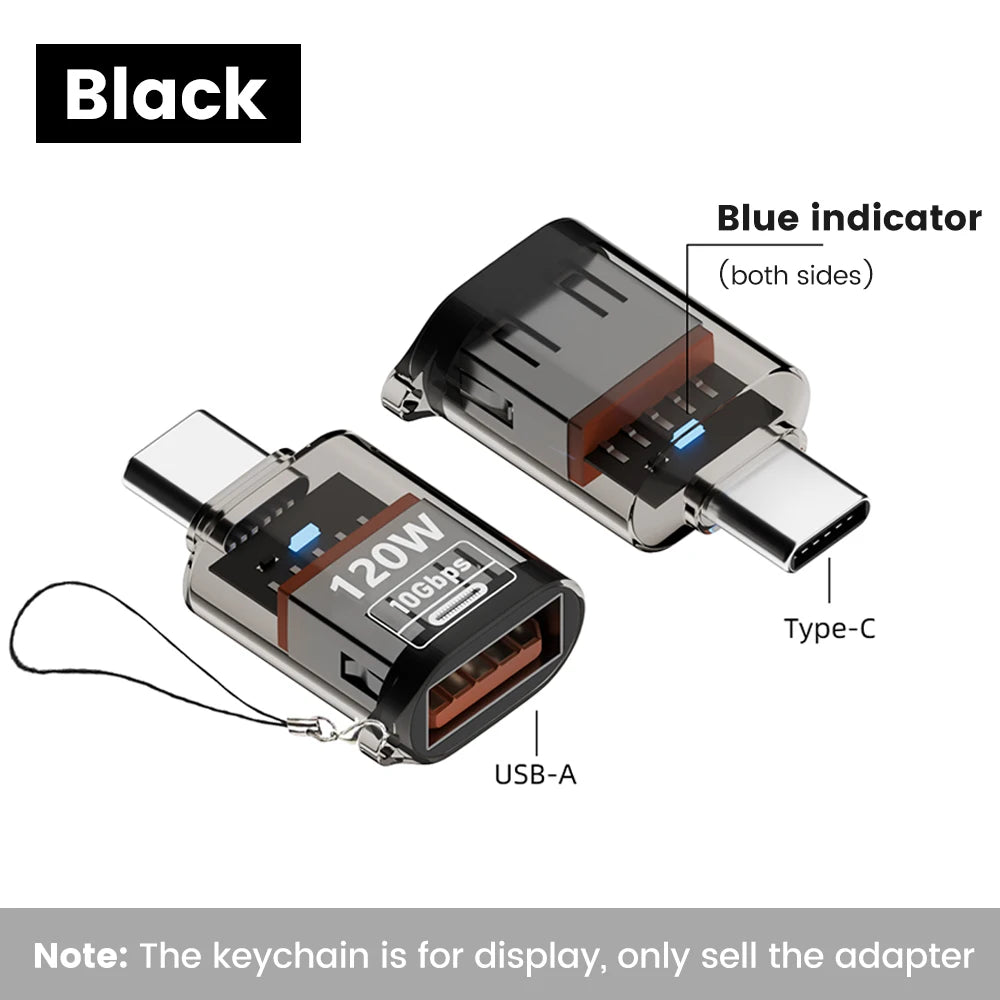 Olaf 120W tipo C a USB A OTG adaptador USB 3,2 a tipo C conector de carga rápida para iPhone 15 16 Macbook iPad Huawei P60Xiaomi