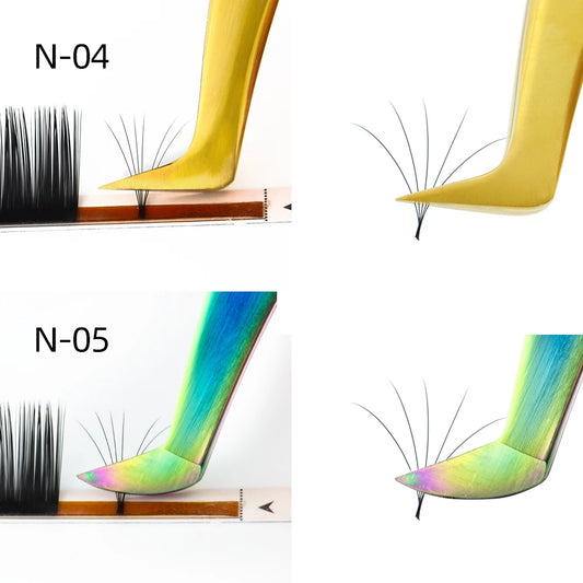 Pinzas para extensión de pestañas NAGARAKU, maquillaje de pestañas de acero inoxidable, Clip preciso 3D