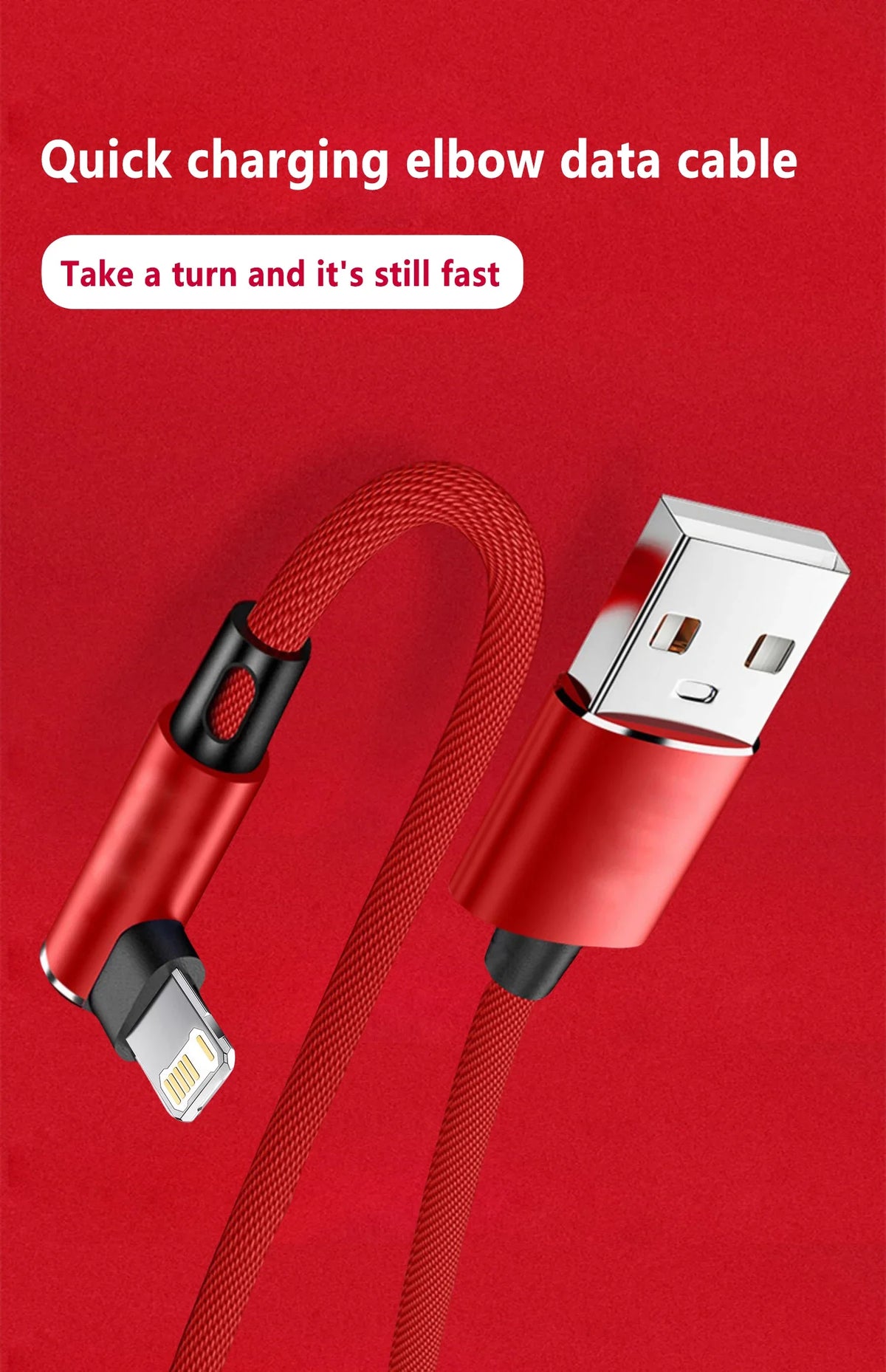 Cable USB de carga rápida para teléfono móvil, Cable de carga rápida de 90 grados para iPhone 14, 13, 12, 11 Pro Max, X, XR, 6s, 7, 8 Plus, 2m, 3m