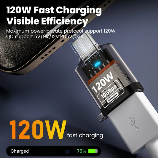 Olaf 120W tipo C a USB A OTG adaptador USB 3,2 a tipo C conector de carga rápida para iPhone 15 16 Macbook iPad Huawei P60Xiaomi